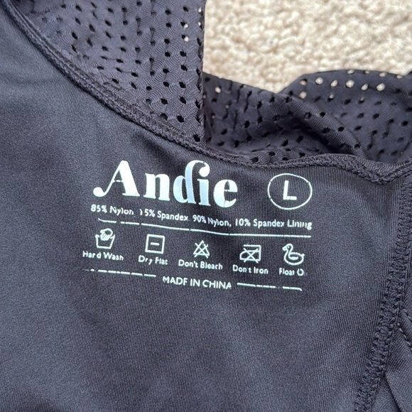 Andie V Neck Classic Black Scoop Back One Piece Swimsuit Size XL - Picture 6 of 8